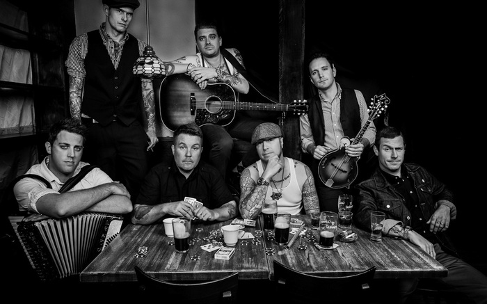 Dropkick Murphys band members with instruments