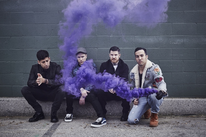 Fall Out Boy with purple smoke