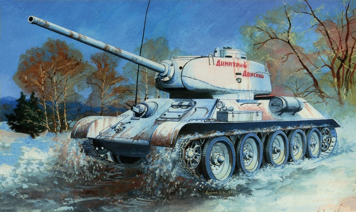 Dmitri Donskoy T-34 Tank in Snow