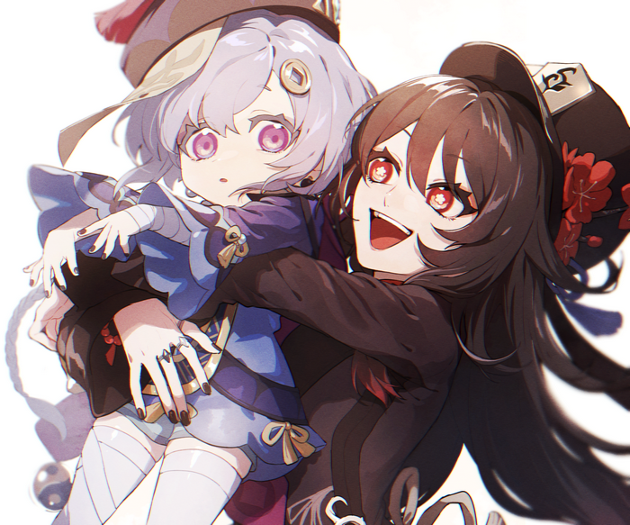 Hu Tao and Qiqi from Genshin Impact