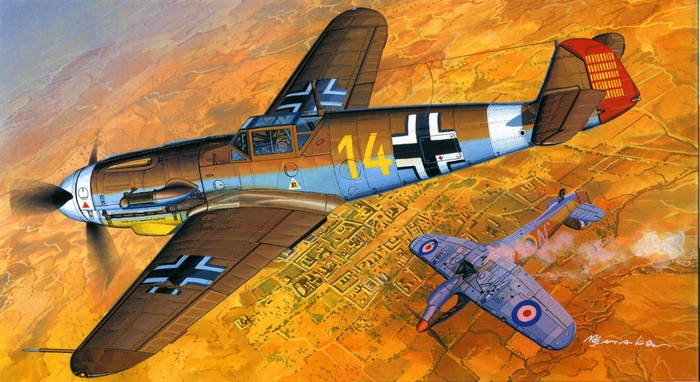 Messerschmitt Bf 109 and British Warplane Aerial Combat