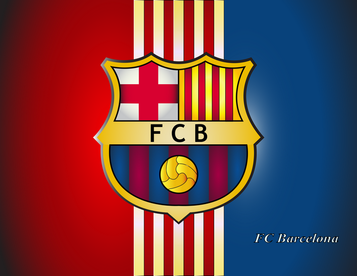 FC Barcelona Logo with Red and Blue Background