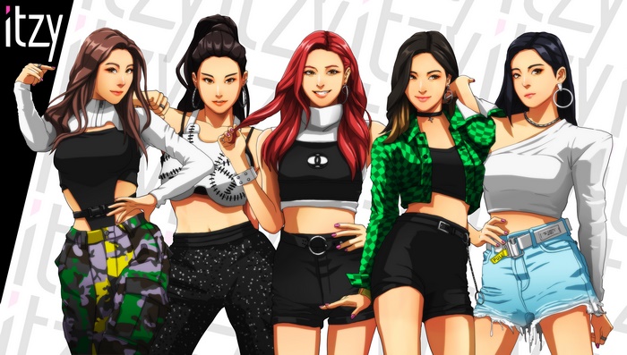ITZY group illustration
