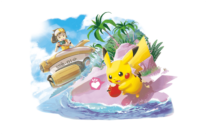 Pikachu and Girl in a Vehicle in New Pokémon Snap