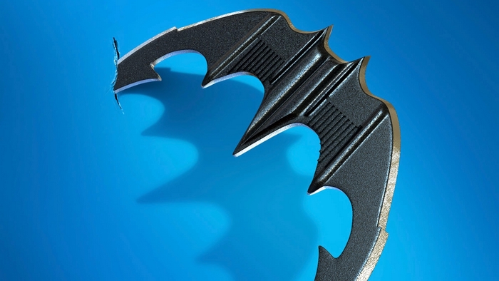 Batman Batarang on blue background