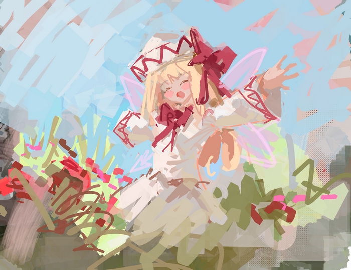 Touhou Lily White in a field of flowers