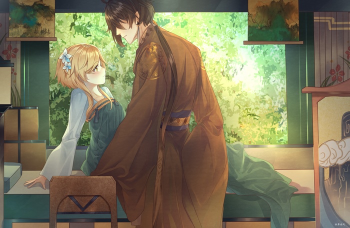 Zhongli and Lumine Intimate Moment