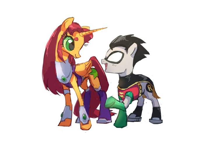Starfire and Robin as My Little Pony characters