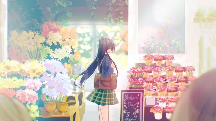 Sakuya Shirase in a flower shop