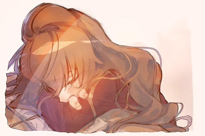 Taiga Aisaka from Toradora! with long brown hair