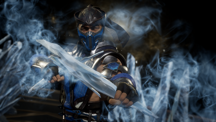 Sub-Zero from Mortal Kombat with ice swords