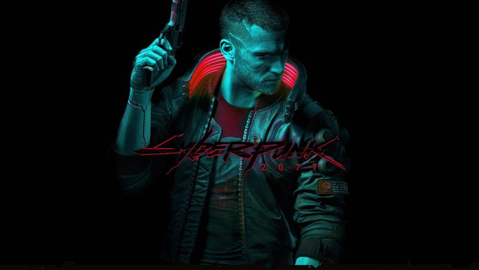 Cyberpunk 2077 character with gun
