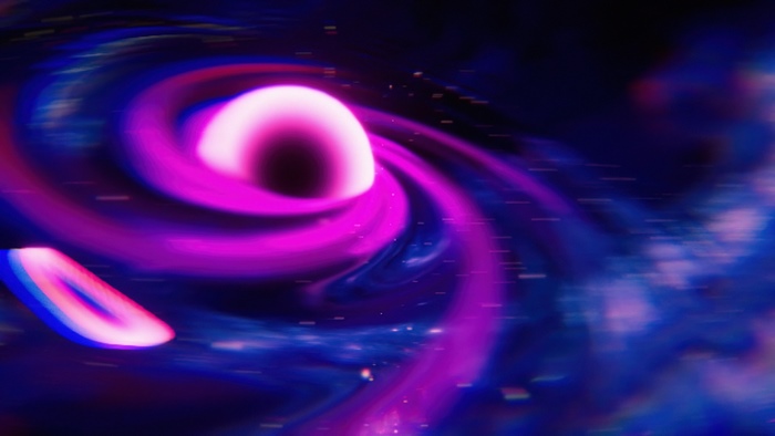 Black Hole with Purple Accretion Disk 4K