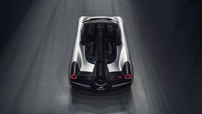 Gordon Murray T.50 Silver Car Top View