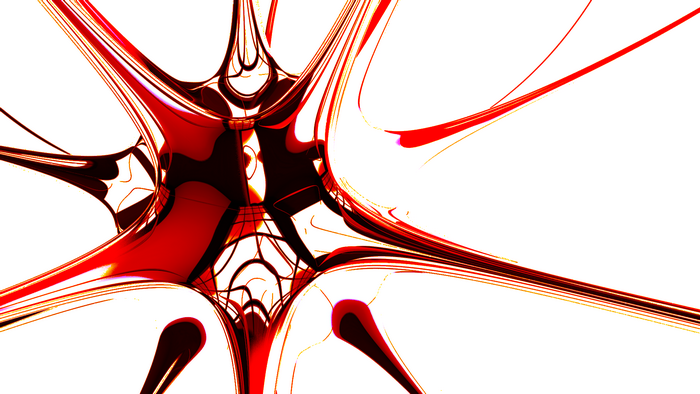Abstract Red and Black Fractal Shapes
