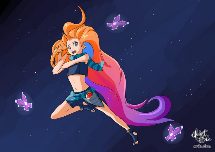 Zoe from League of Legends in space