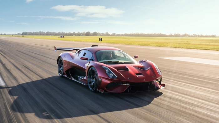 Brabham BT62R driving on a racetrack