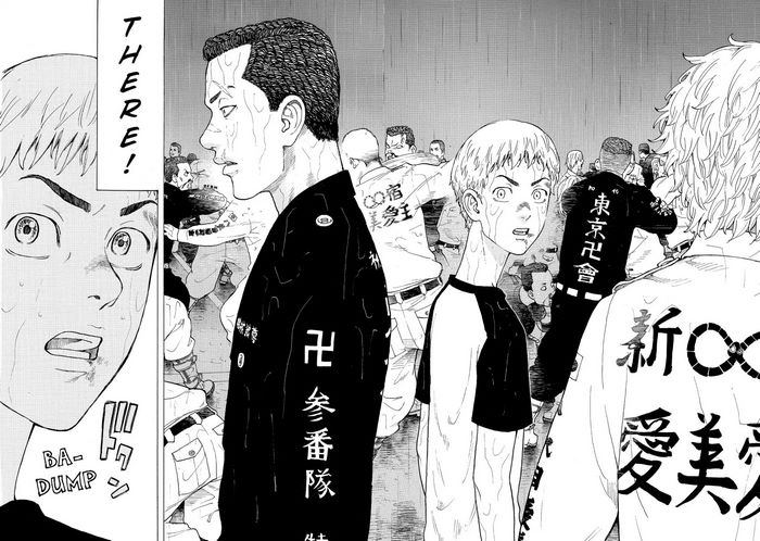 Tokyo Revengers characters in a crowd