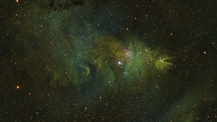Green Nebula with Stars