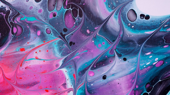 Abstract Paint with Pink and Blue Colors
