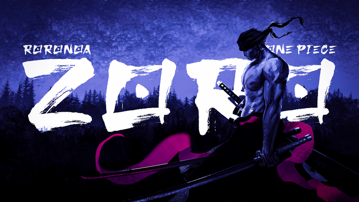 Roronoa Zoro Intense Blue Night Scene 4K