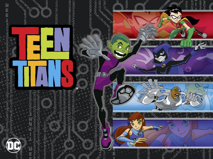 Teen Titans Characters with Logo