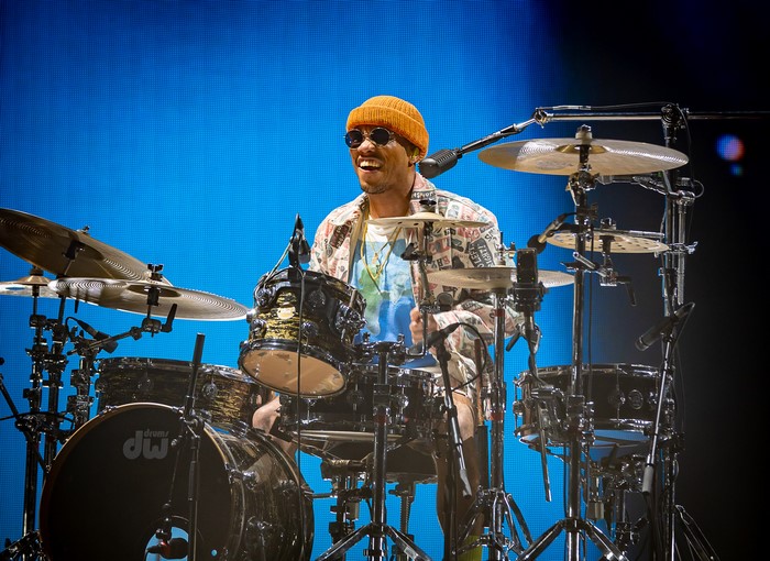 Anderson .Paak playing drums on stage