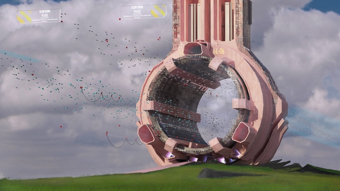 Interlock 06 structure with flying objects