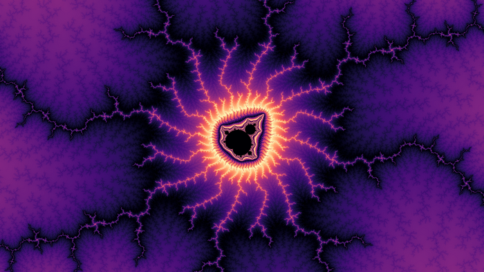 The Mandelbrot Set Fractal in Purple and Orange