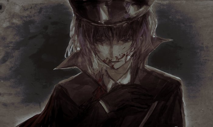 Remilia Scarlet with blood on her face