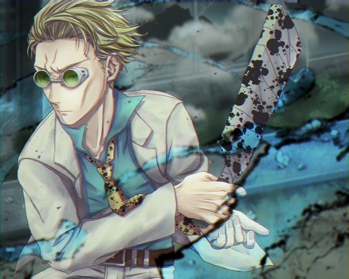 Kento Nanami with a bloody weapon