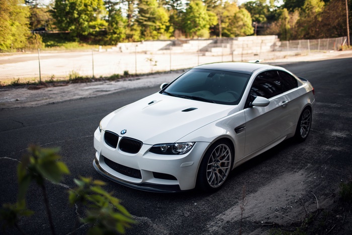 White BMW M3 Coupe on Asphalt