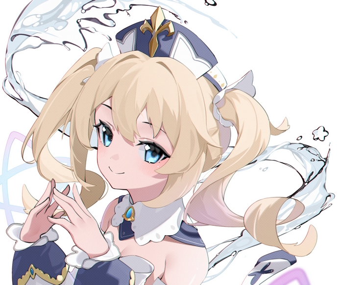 Barbara from Genshin Impact with water effects