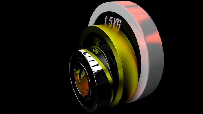 3D rendering of stacked weight plates