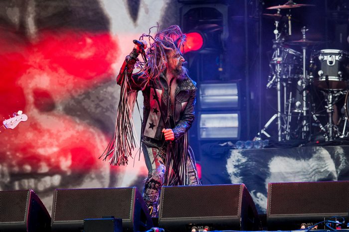 Rob Zombie performing on stage