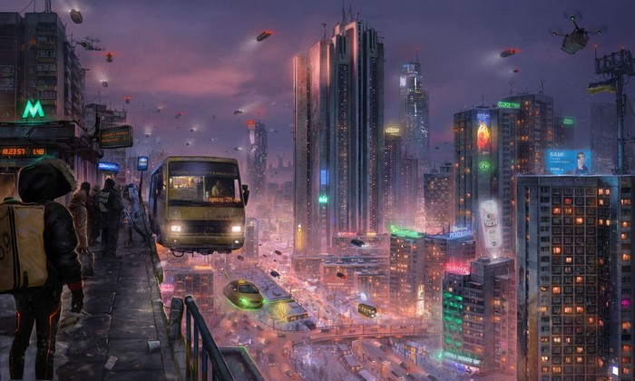 Ukrainian Cyberpunk (Kiberpoznyaki 2077) Cityscape