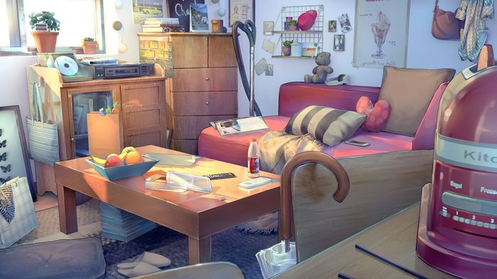 Cozy room with furniture and decorations