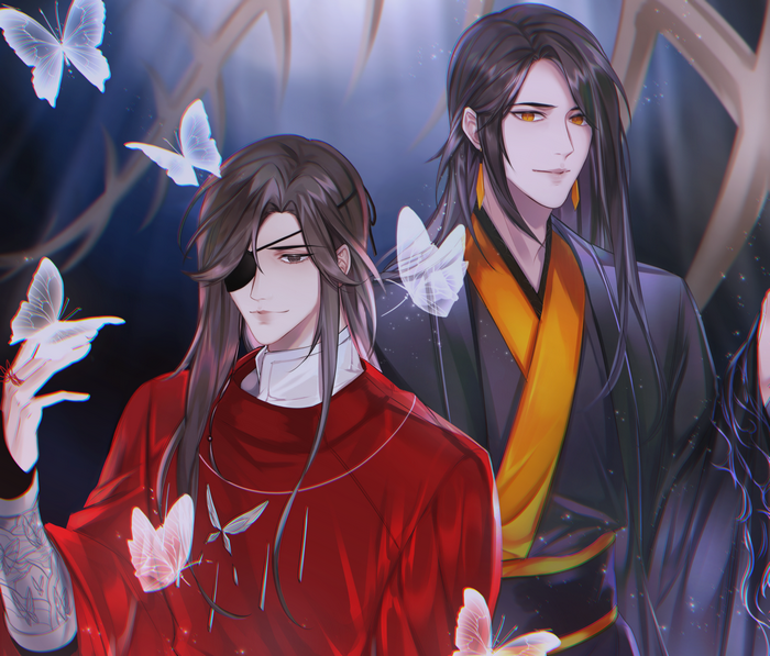 Xie Lian and Hua Cheng with butterflies