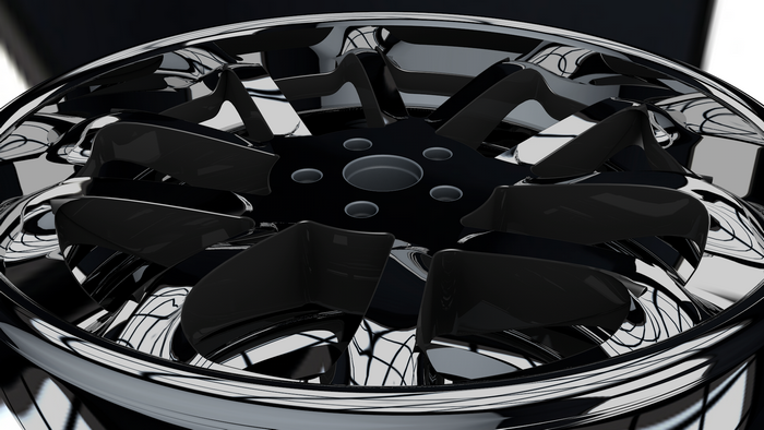 Black CGI 3D Rendered Wheel