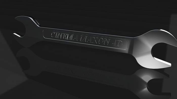Cinema 4D wrench with reflection