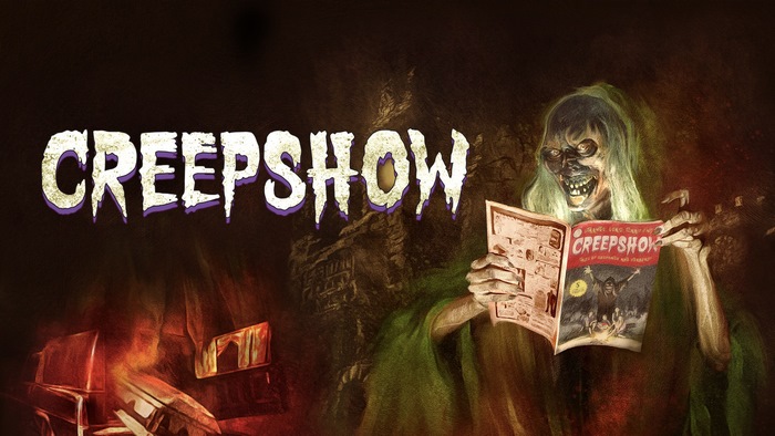Creepshow movie poster with zombie reading comic