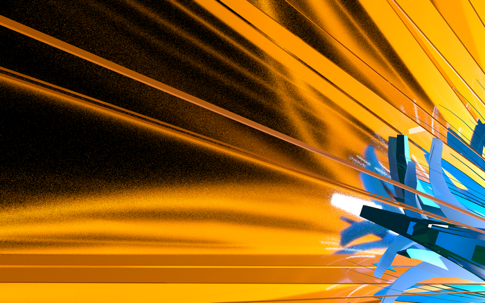 Abstract Yellow and Blue CGI Shapes