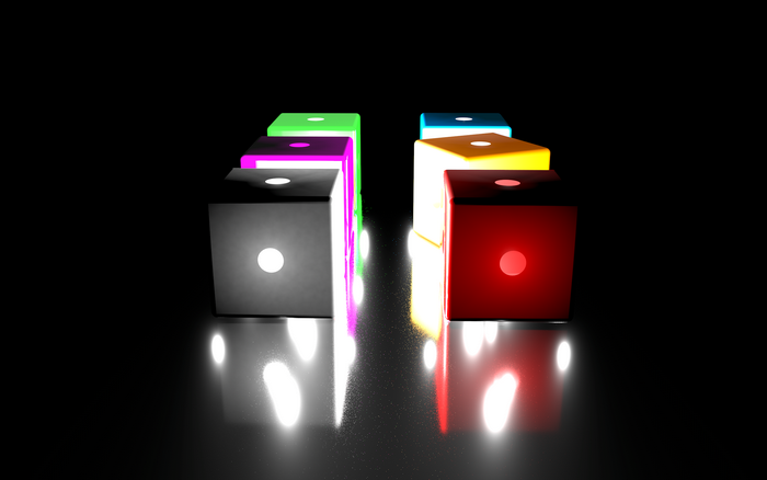 Abstract 3D CGI Cubes with Neon Colors