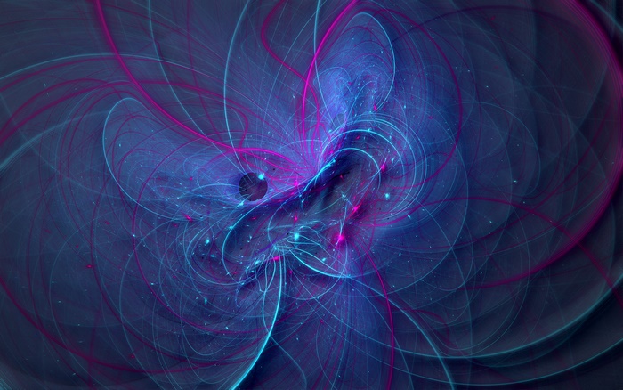 Abstract Blue and Pink Swirling Digital Art