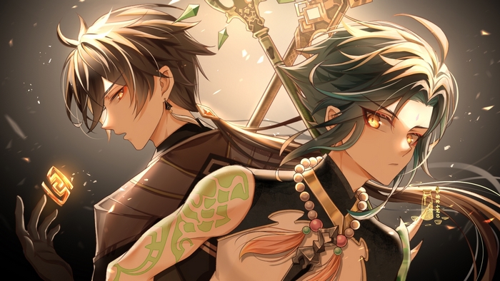 Zhongli and Xiao from Genshin Impact