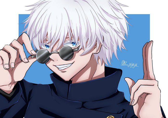 Satoru Gojo from Jujutsu Kaisen with glasses