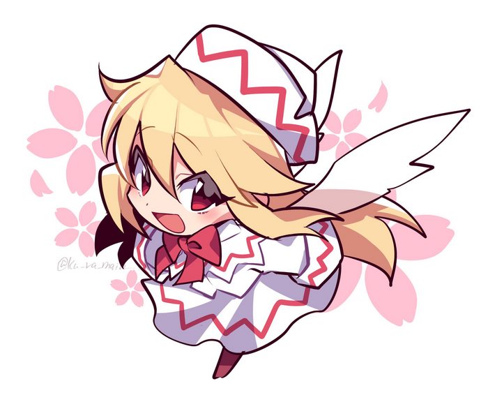 Touhou Lily White Chibi Character with Cherry Blossoms