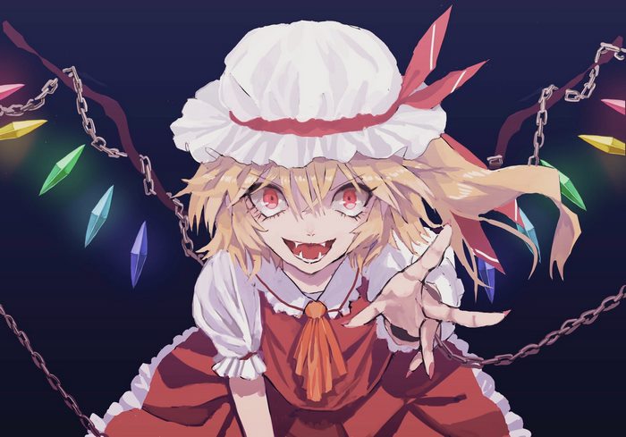 Flandre Scarlet with chains and crystals