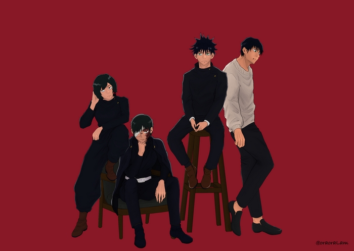 Maki Zenin, Megumi Fushiguro, Mai Zenin, Toji Fushiguro