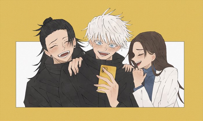 Suguru Geto, Satoru Gojo, and Shoko Ieiri